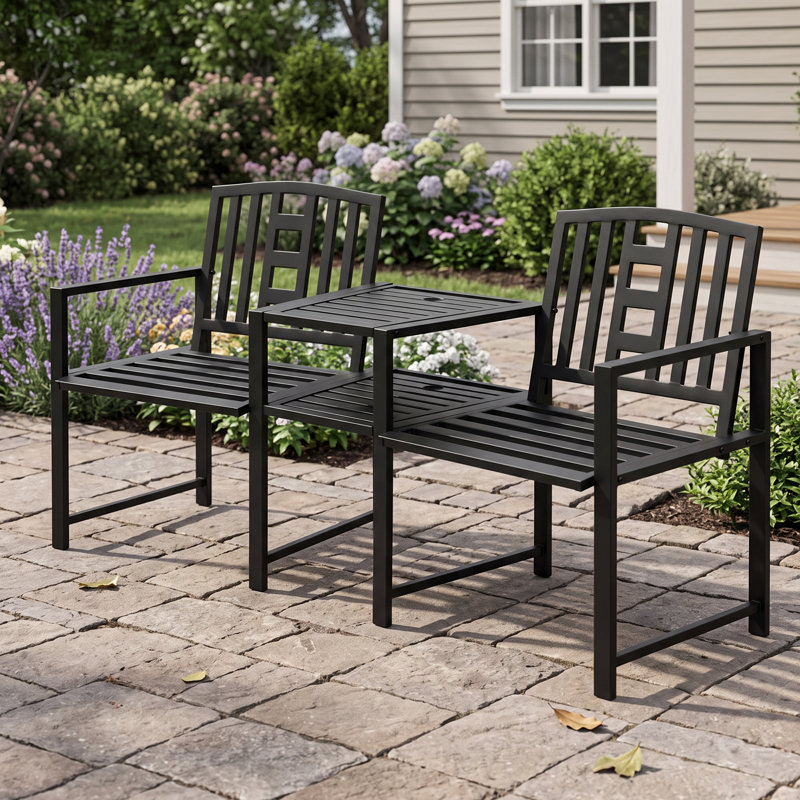 Banc en acier tête-à-tête