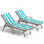 Chaises longues d'extérieur réglables en aluminium avec coussins amovibles (ensemble de 2)-2042238244-2046552945