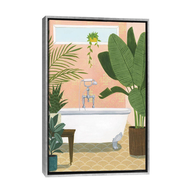 « Baignoire oasis I » par Grace Popp-impression d’art graphique, Pas de tapis, H 40 po x l 26 po x P 1,5 po