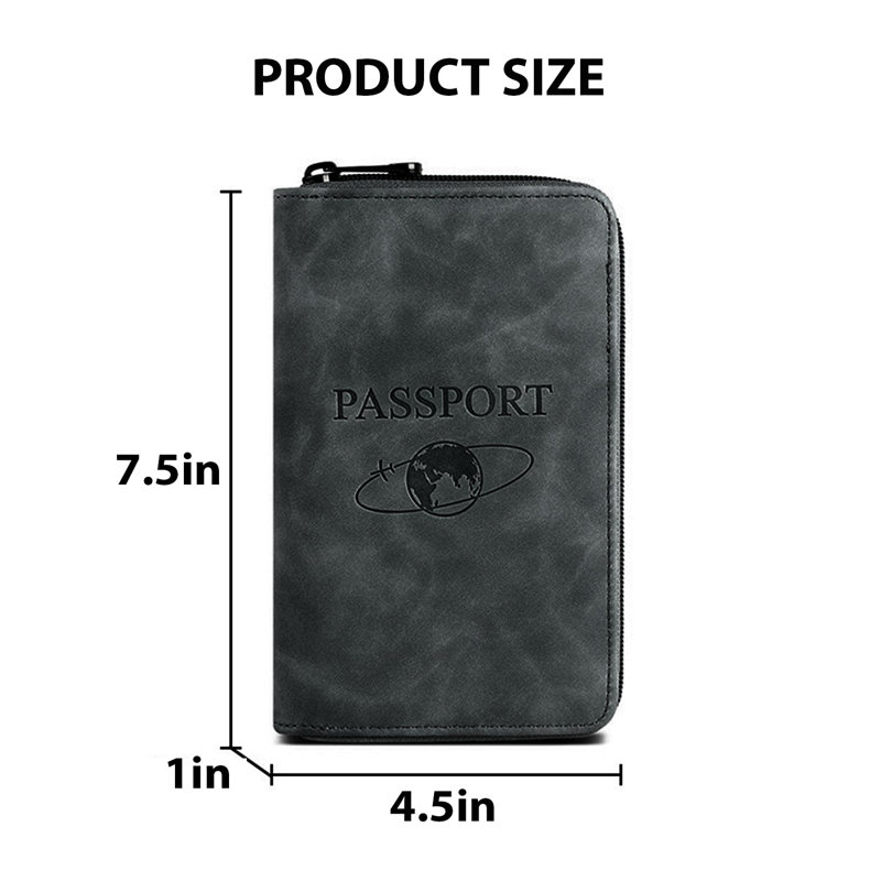 Étui à passeport avec passeport, Noir