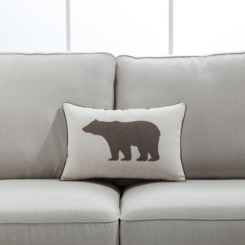 Bear Bear Rectangular Lumbar Pillow, Dark Brown