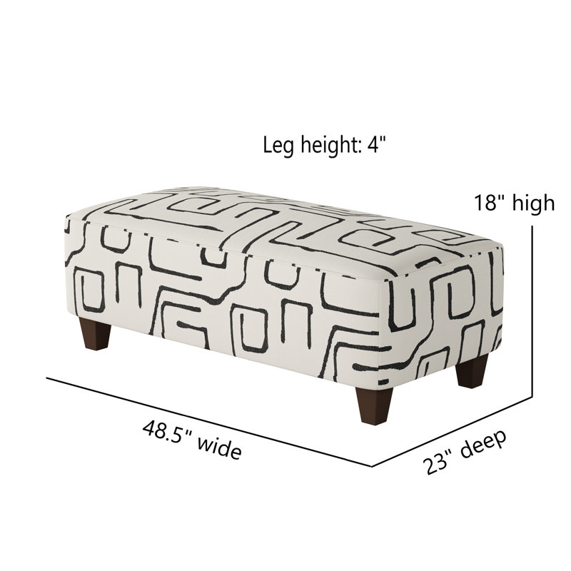 Repose-pieds Nicolle Darla Ocean, Tissu performant Fossil Ebony Revolution