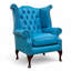 Upholstered Full Grain Leather Wingback Chair