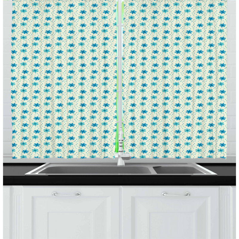 Floral Tailored Kitchen Curtain