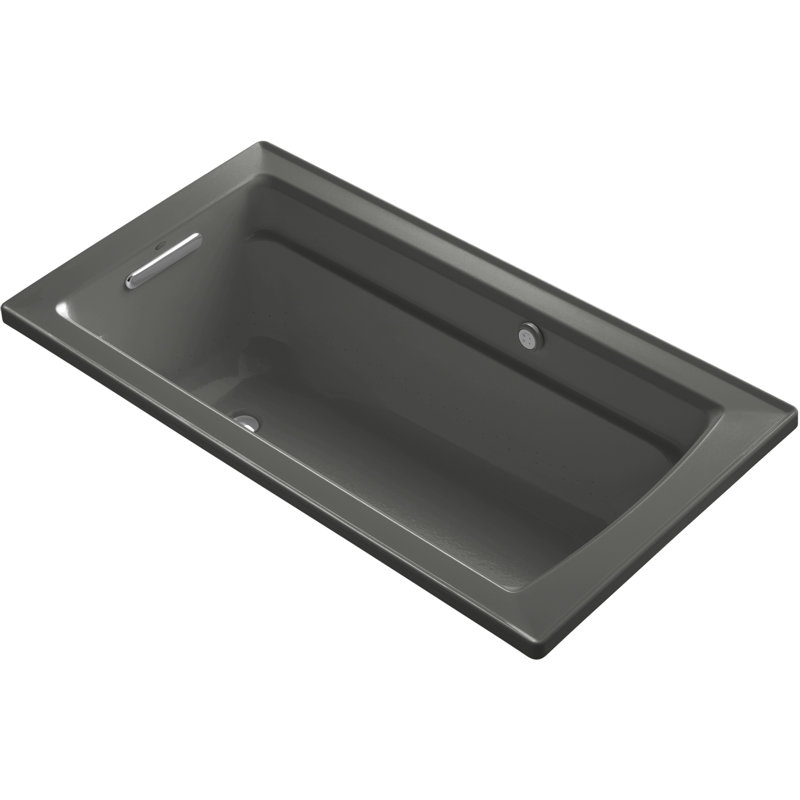 Archer 60-in X 32-in Drop-in Heated Bubblemassage Air Bath with Bask Heated Surface, Thunder Gray