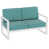 Structure blanche / coussin turquoise est en rupture de stock