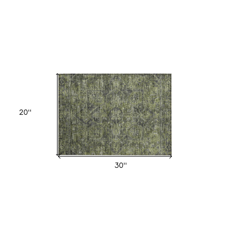 Tapis extérieur lavable antidérapant vert mousse et vert 2 pi x 3 pi