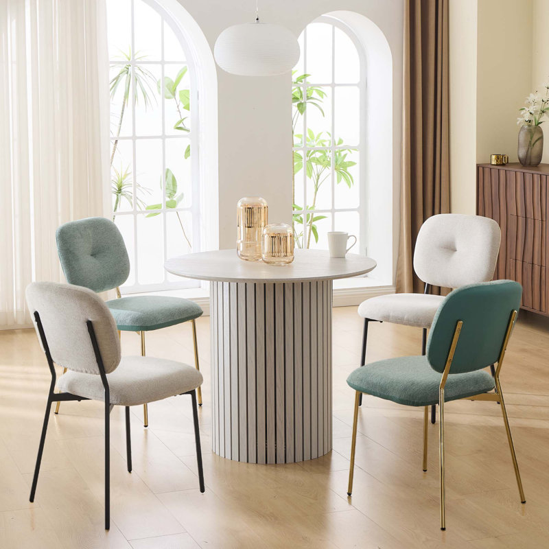 Ensemble de salle à manger moderne pour 4 personnes, table avec chaises, pieds en métal - Mobilier de cuisine / salle à manger peu encombrant