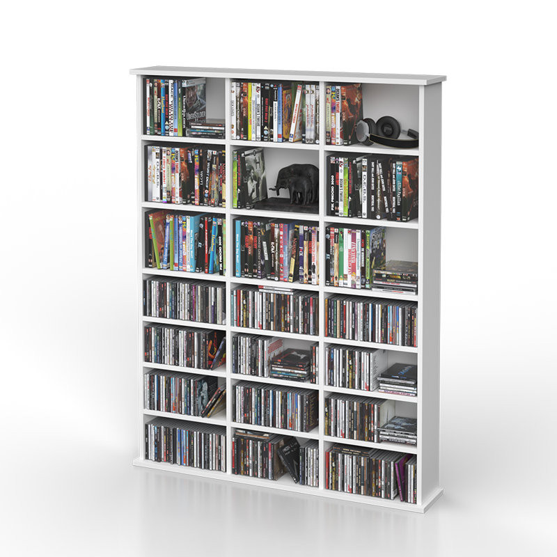 136cm H Media Shelves, White