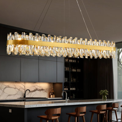 Dimmable Modern Square / Rectangle Crystals Chandelier