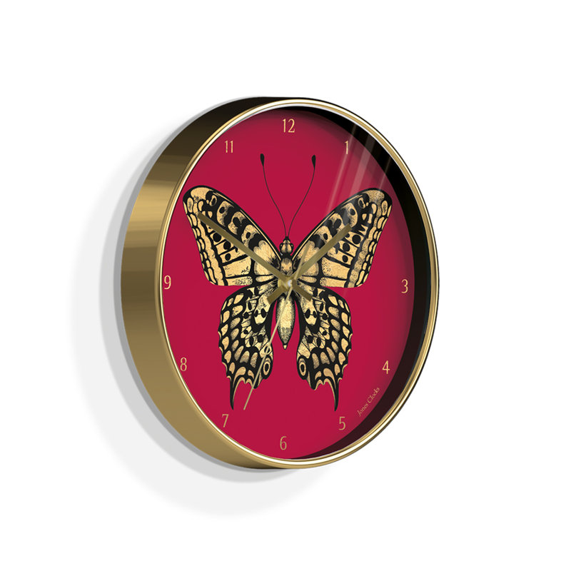 Academy Acrylic Wall Clock, Gold/Red