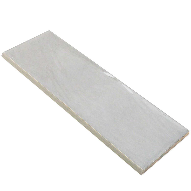Santa Monica 4x12 Glossy Bullnose Tile Trim, Gray