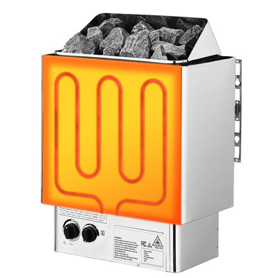 4.5kw 240v Electric Stove For 105 - 210 Cu.ft Rooms, Dry Steam Bath With Pre Drilled Bracket Home, Commercial, Leisure Venues, Silver Metal Heater Long Lasting 304 Stainless Steel Exterior Exterior,