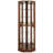 Lights & Mirrored Back 6 Shelf Cabinet, Walnut, Adjustable Exhibitcase 6-Shelf Curio Lights, Mirrored, Present-2036907342