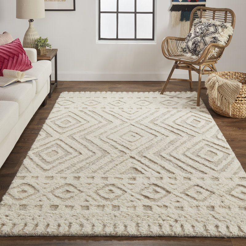 Saint Lucia Wool Geometric Area Rug, Rectangle 12' x 15'