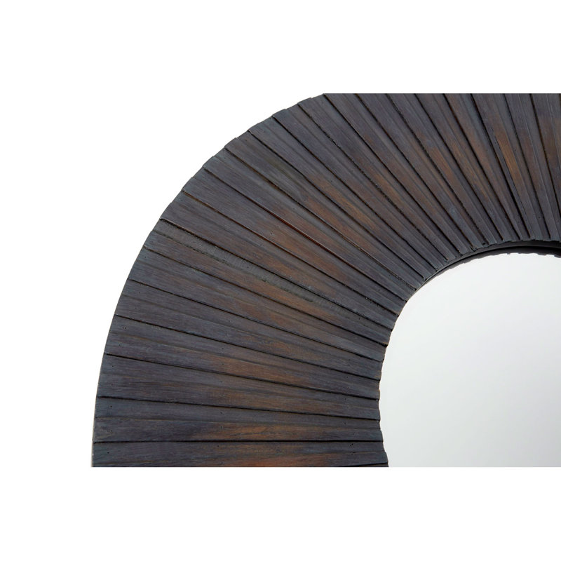 Pazar Solid Wood Flat Wall Mirror, Antique Wood