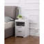 Table de chevet avec station de charge, table de bout à 2 tiroirs, table de bout en bois avec tiroir et tablette d'ouverture, table d'appoint pour chambre à coucher, blanc