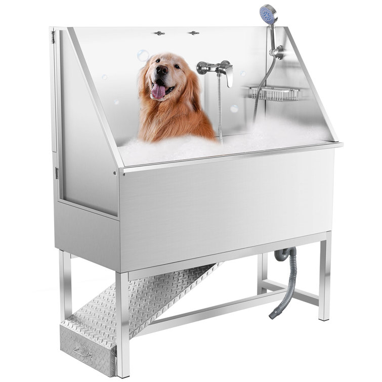 Professional Steel Pet Grooming Tub Ledel Finish: Steel