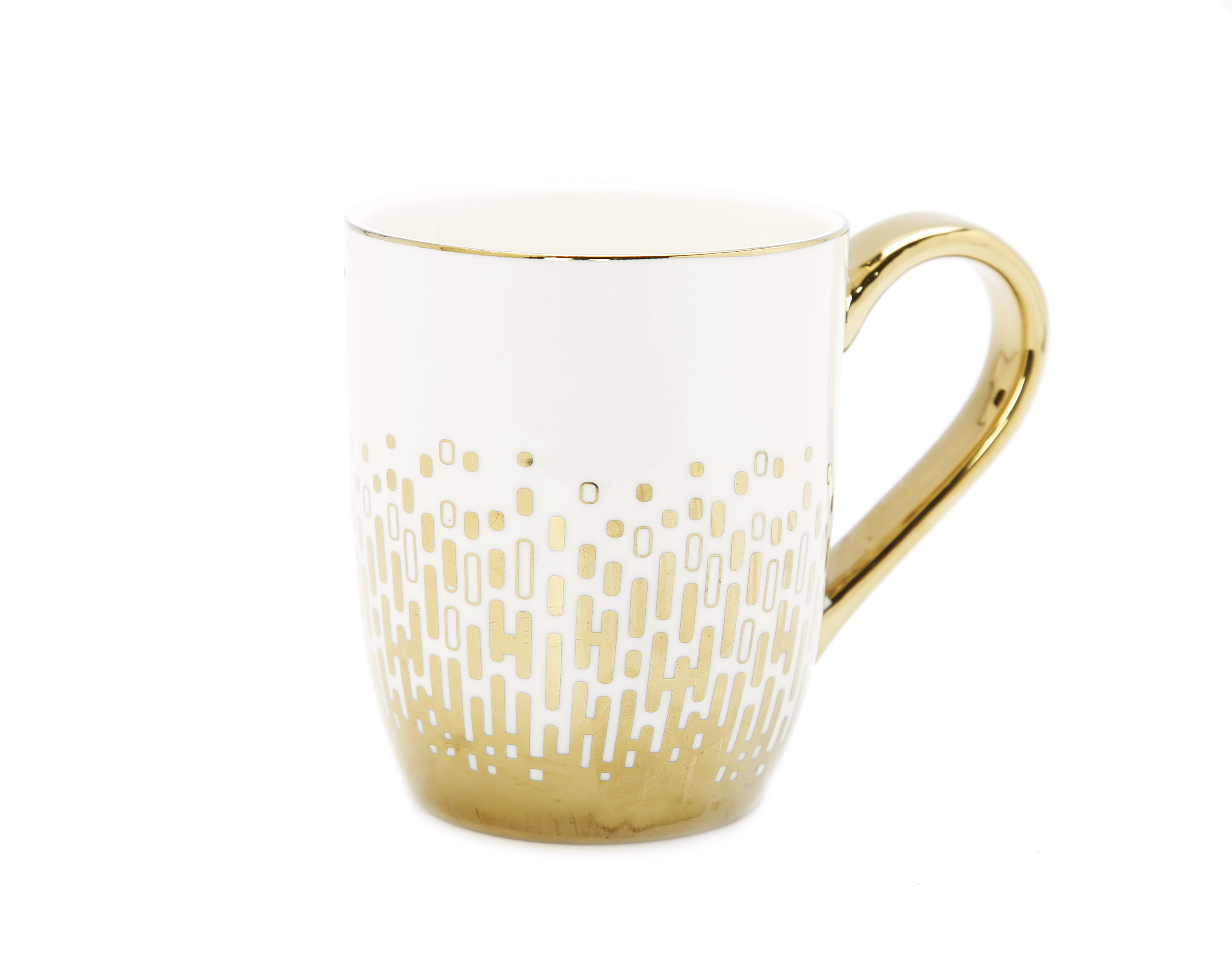 Godinger Gold Finish Coffee Mug/Lid 12oz