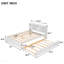 Structure de lit double avec lit gigogne et bibliothèque, finition blanche-1986188345