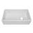 Whitehaus front apron single bowl fireclay kitchen sinks with walnut wood cutting board and stainless steel grid-93071595
