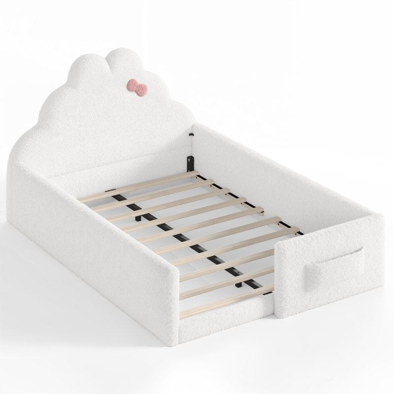 Lit tapissier au sol, bas, Double, Antique White