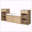 Banc de rangement tout-en-un avec coussin, compartiments, tiroirs et tablettes ouvertes, banc de rangement-1008567976