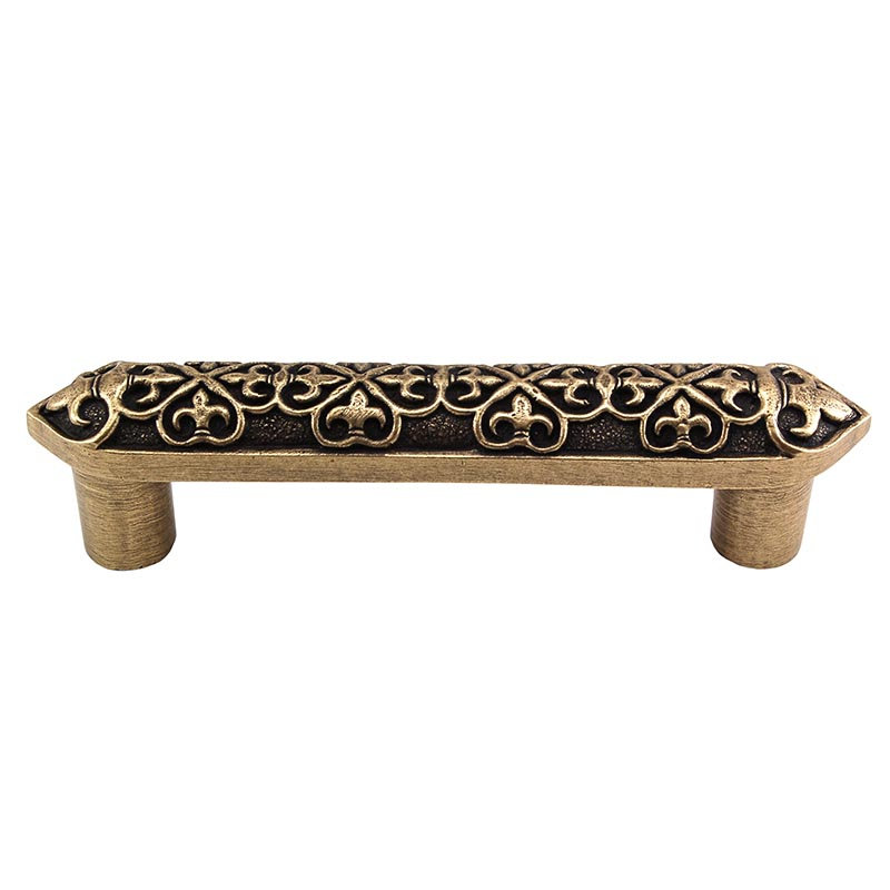 Fleur De Lis Bar / Handle Pull, Antique Brass
