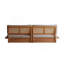 Canapé surdimensionné en bois massif, canapé long et droit, canapé en lin de coton blanc gravier, structure en bois de chêne rouge, salon, bureau à domicile, canapé en bois massif
