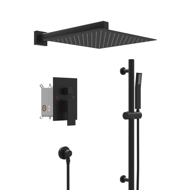 Système de douche complet, Noir mat