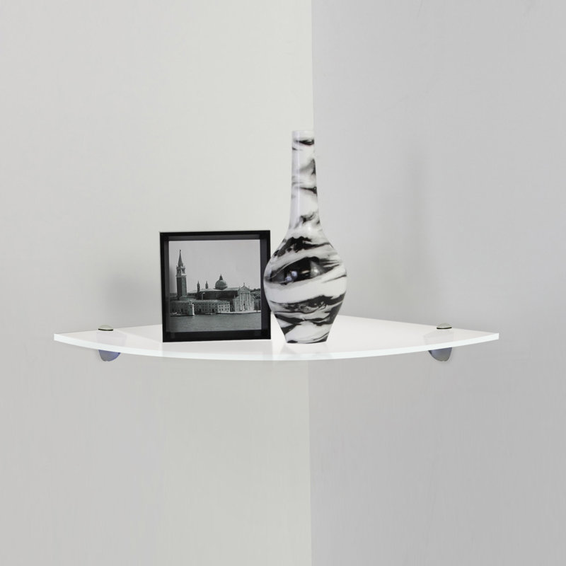 Tablettes flottantes en verre avec supports chromés Jemnice