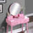 Contemporary Wood Vanity And Stool Set-1181321887