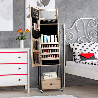 18'' Wide Freestanding Solid Wood Jewelry Armoire