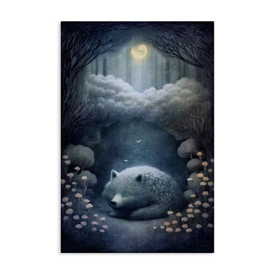 «Mystic White Wolf», art mural sur toile par The Dutch Lady