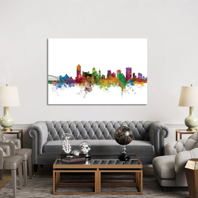 Memphis, Tennessee Skyline by Michael Tompsett - 1 Piece Wrapped Canvas Wall Art