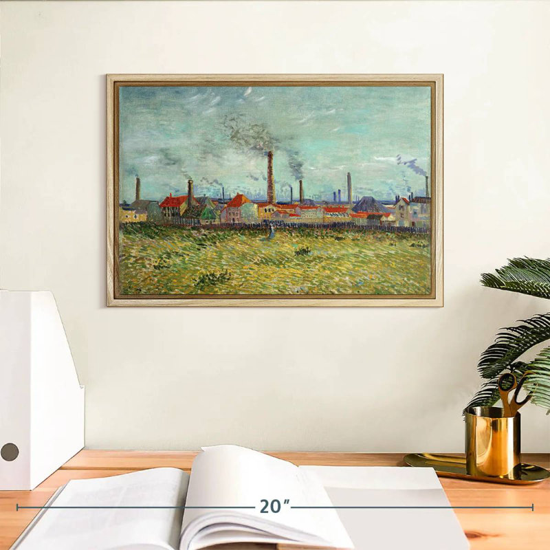 Usines à Clichy, 13 po x 9 po, Cadre flottant en bois naturel