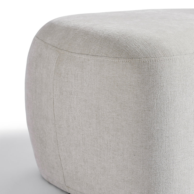 Adna 67.1Cm Wide Triangle Footstool Ottoman, Light Sand