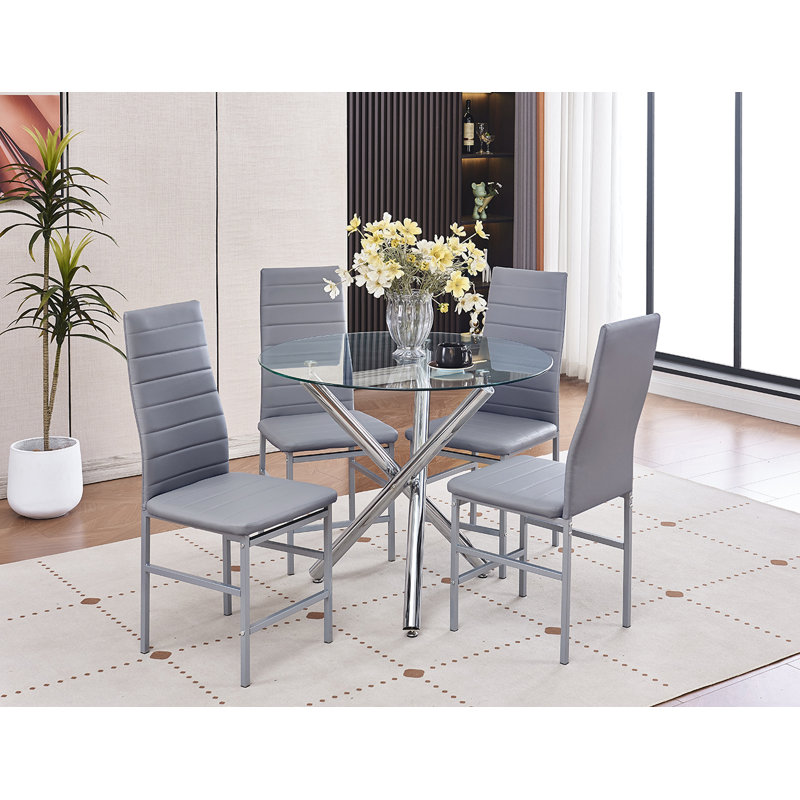 Ensemble de salle à manger L 35,3 x l 35,3 Khaleyah, Gris