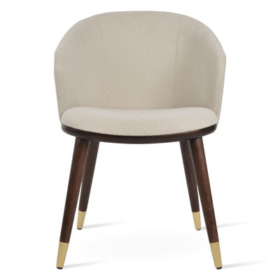 Fauteuil Athena en tissu blanc cassé Boucle