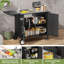 Table de barbecue extérieure avec évier, îlot de cuisine en métal avec plateau pliable et armoire de rangement, chariot à roulettes avec roues pour le jardin, la cour et la pelouse