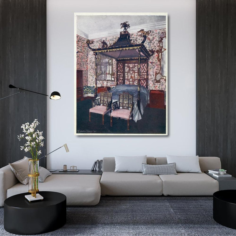 «The Chippendale Chinese Room at Badminton House» par Edwin Foley, reproduction d'art sur toile tendue avec châssis