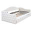 Lit de jour rembourré capitonné de style moderne avec couchette, canapé-lit avec ports USB et Type-C-1985920018