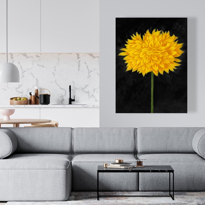 Yellow Chrysanthemum - Living Room Yellow Canvas Decor