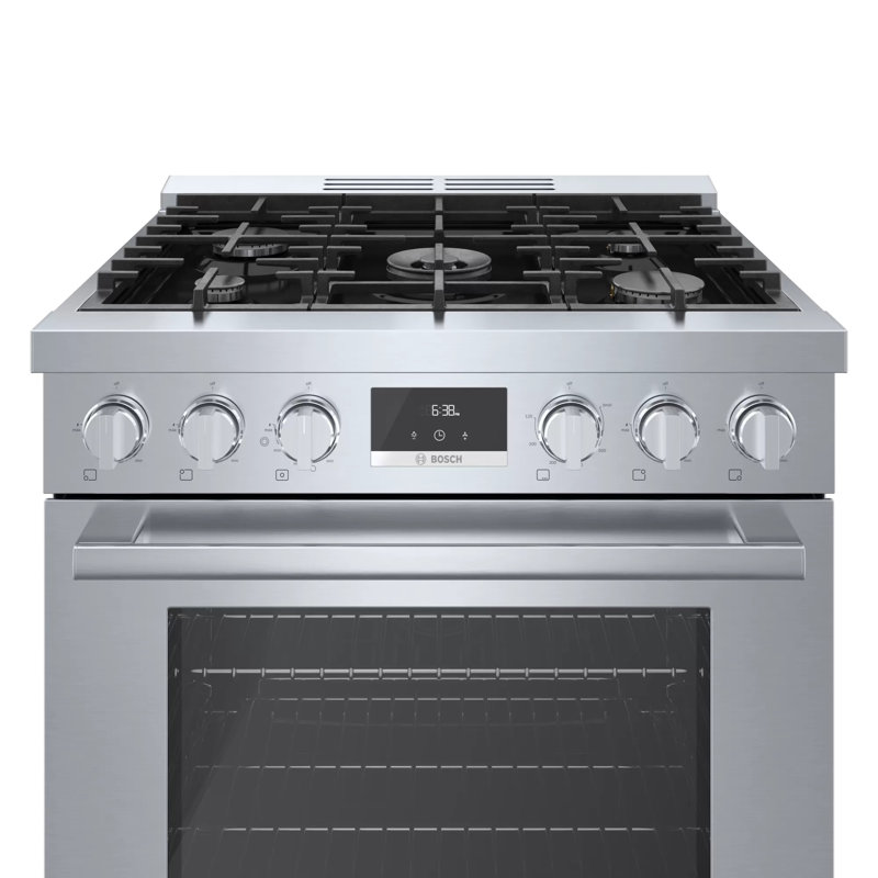 30" Stainless Steel Free-Standing Convection Gas Range