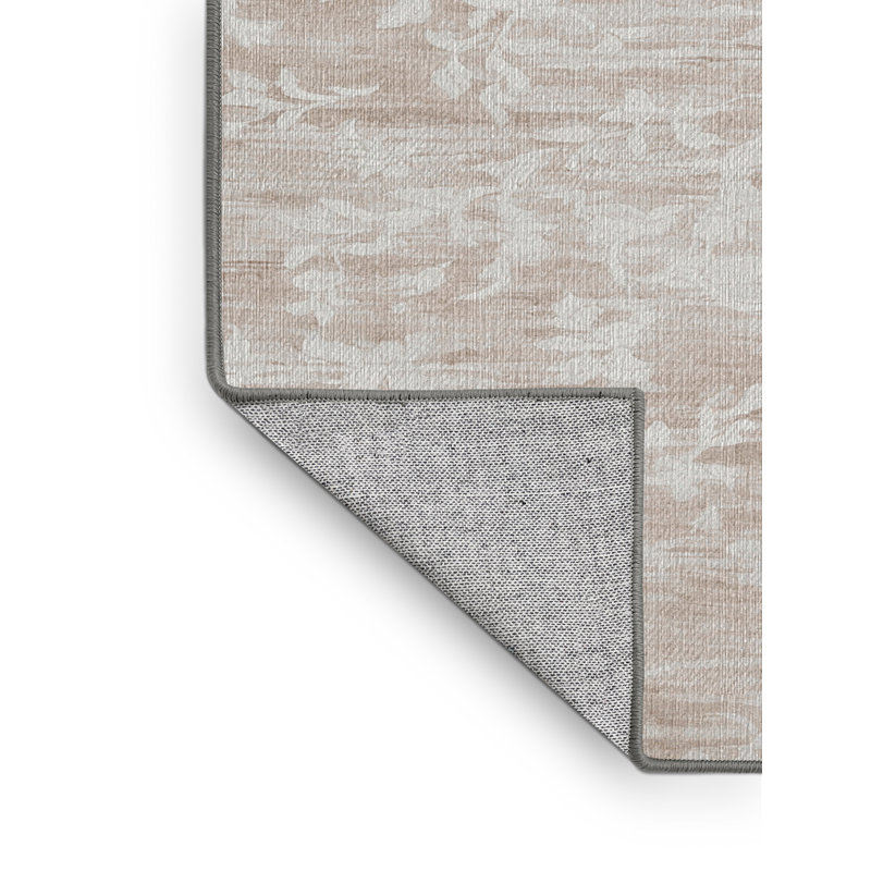 Machine Washable Gray Area Rug, Round 5'