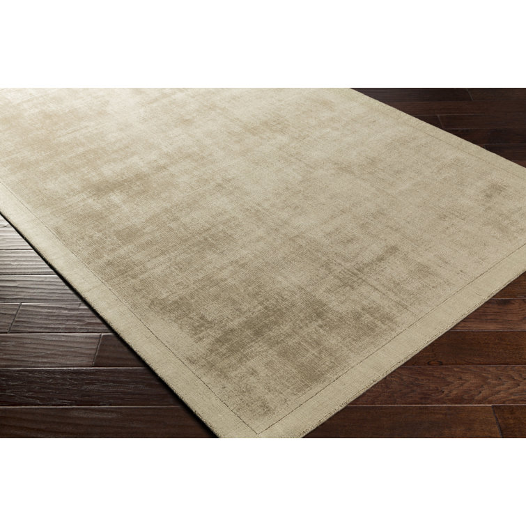 Mckinley Handmade Hand-Loomed Viscose Area Rug in Taupe