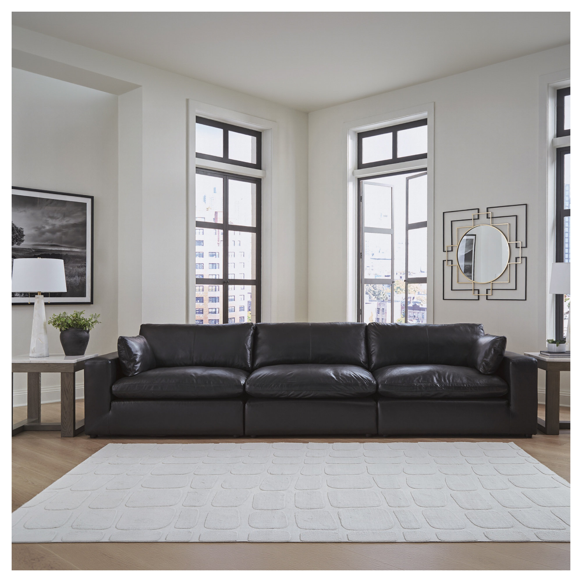 Aberdeen 3-Piece Modular Sofa, Black