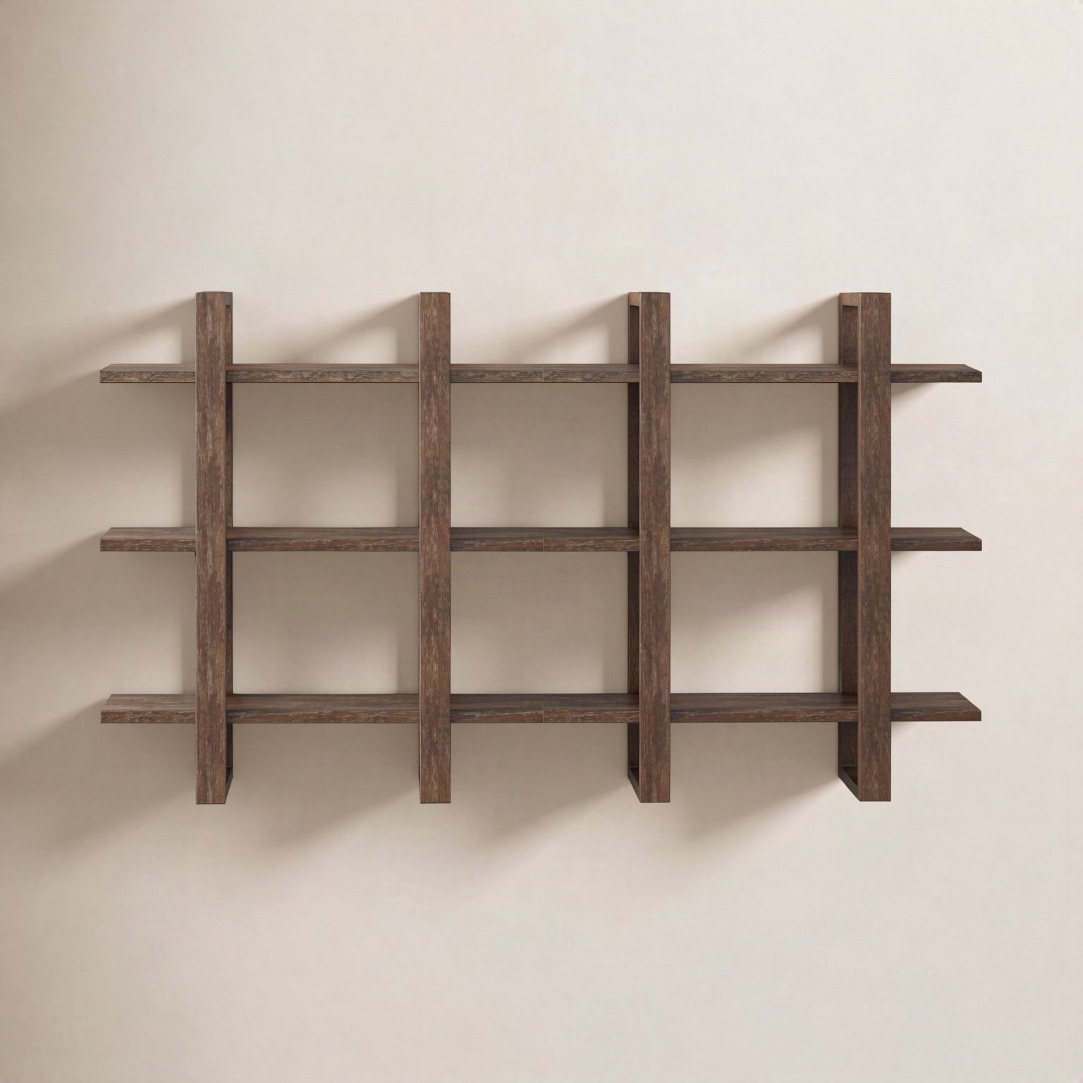 28" Solid Wood Tiered Shelf, Brown
