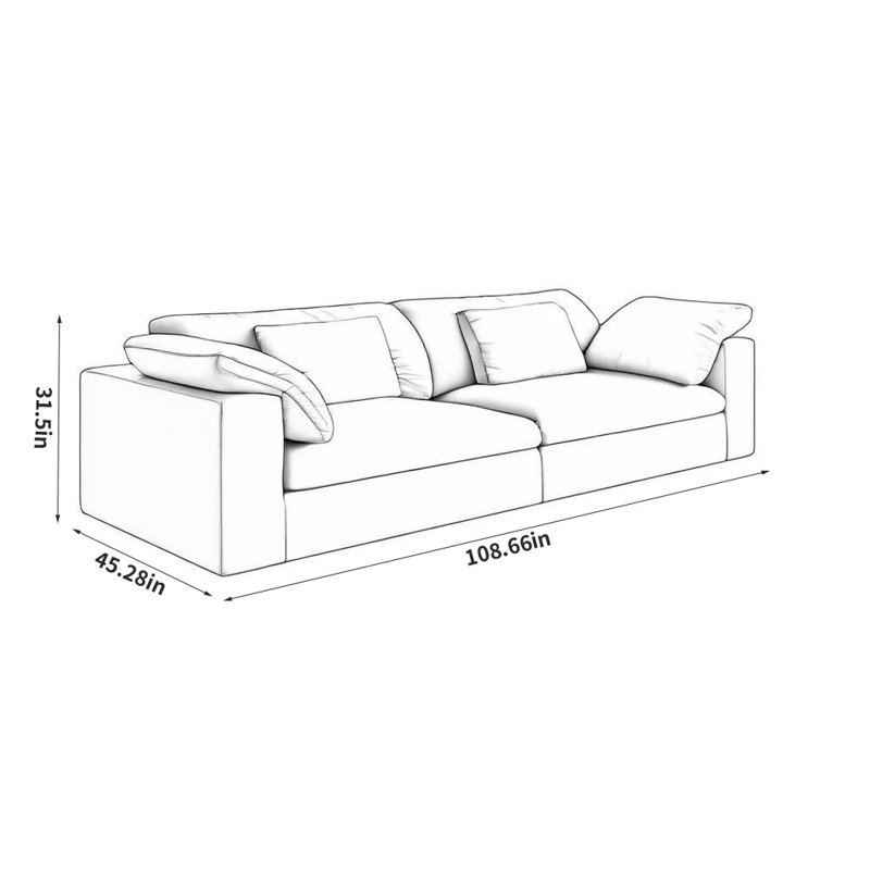 Canapé rétro en tissu décontracté, Kaki