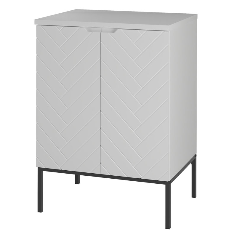 Ailyne 61mm Bathroom Vanity with Basin, White/Black